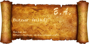 Butnar Anikó névjegykártya